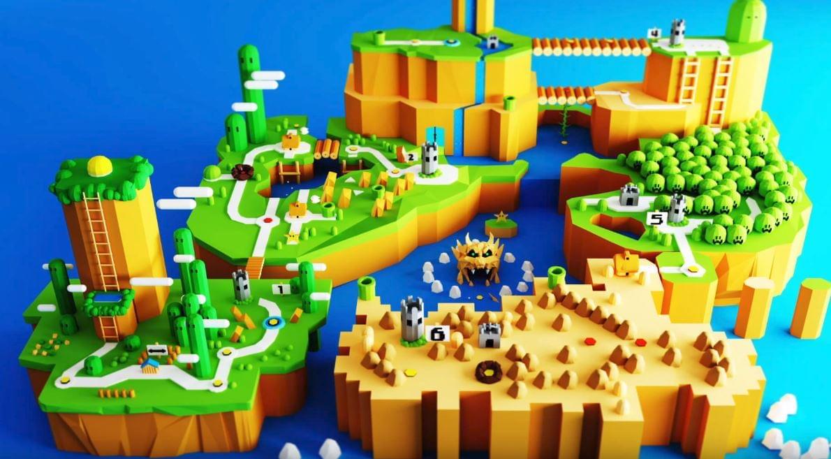 VR карта Super Mario World, созданная в Google Blocks