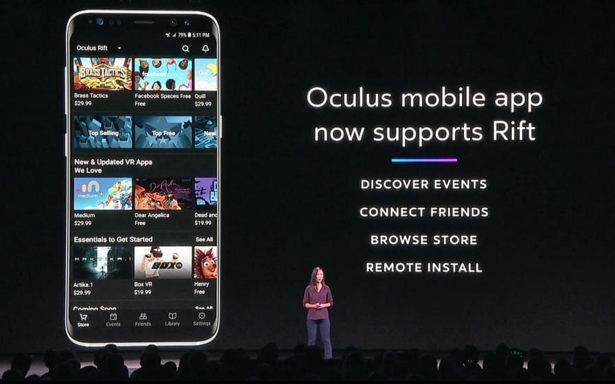 Приложение Oculus Mobile теперь поддерживает гарнитуру Rift