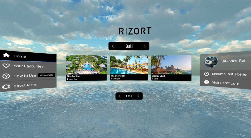 Rizort позволяет изучить место будущего отдыха в VR, прежде чем оставлять бронь