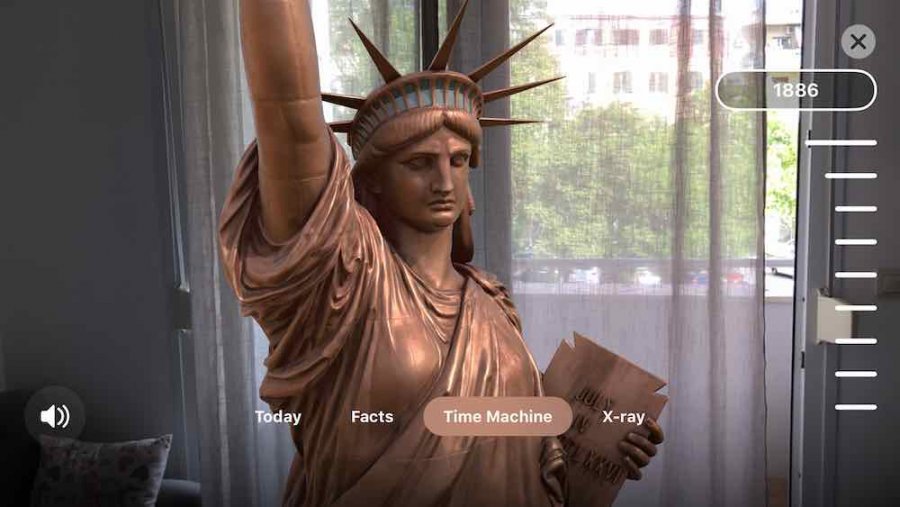AR приложение показывает Статую Свободы в потрясающей детализации