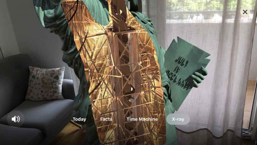 AR приложение показывает Статую Свободы в потрясающей детализации