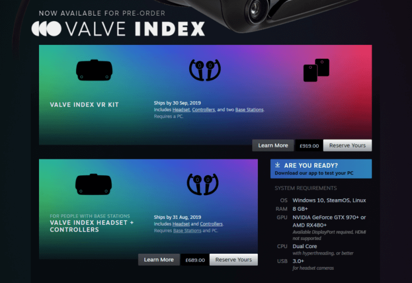 Спрос на гарнитуру  Index превышает возможности Valve