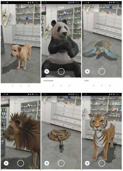 AR животные от Google