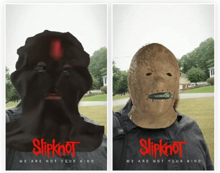 AR фильтр от Facebook позволяет примерить маски Slipknot и Guns N 'Roses