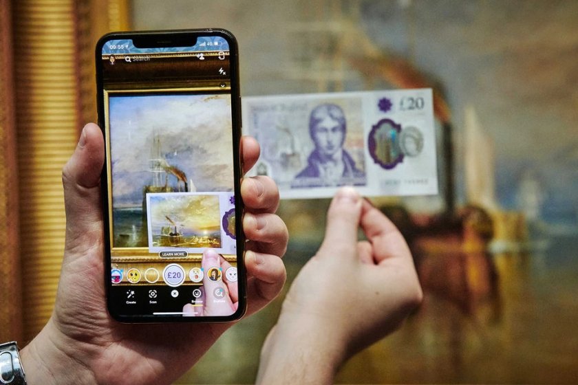 Банк Англии выпускает банкноты, на которых можно увидеть картины Тёрнера при помощи AR и Snapchat