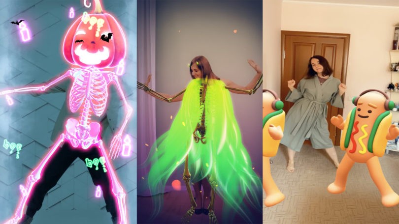 Линзы от Snapchat к Хэллоуину с полным отслеживанием тела