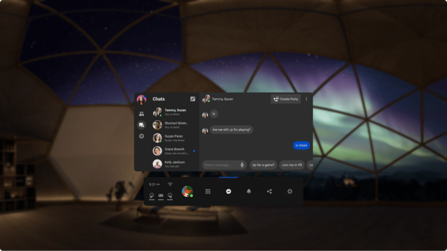 Facebook Messenger будет доступен в новом обновлении Oculus Quest