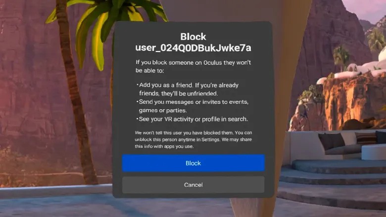 Meta* разработала возможность блокировки других пользователей Quest 2 на системной уровне