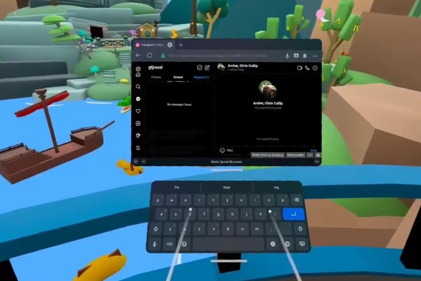 Quest Pro позволяет открывать браузер внутри любой VR-игры или приложения