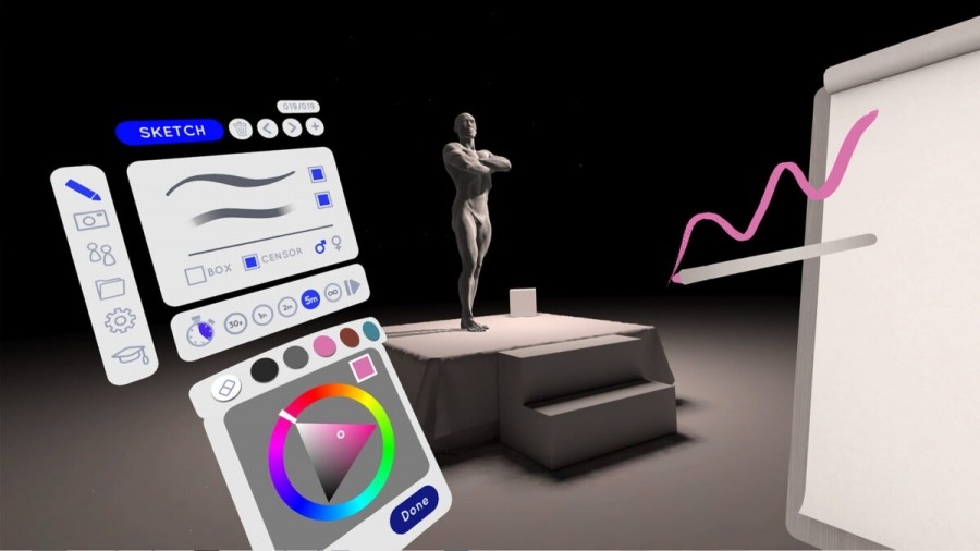 Gesture VR - обучающее приложение для рисования человеческого тела на Quest