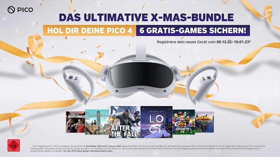 Большой подарочный пакет VR-игр при покупке Pico 4 в новогодние праздники