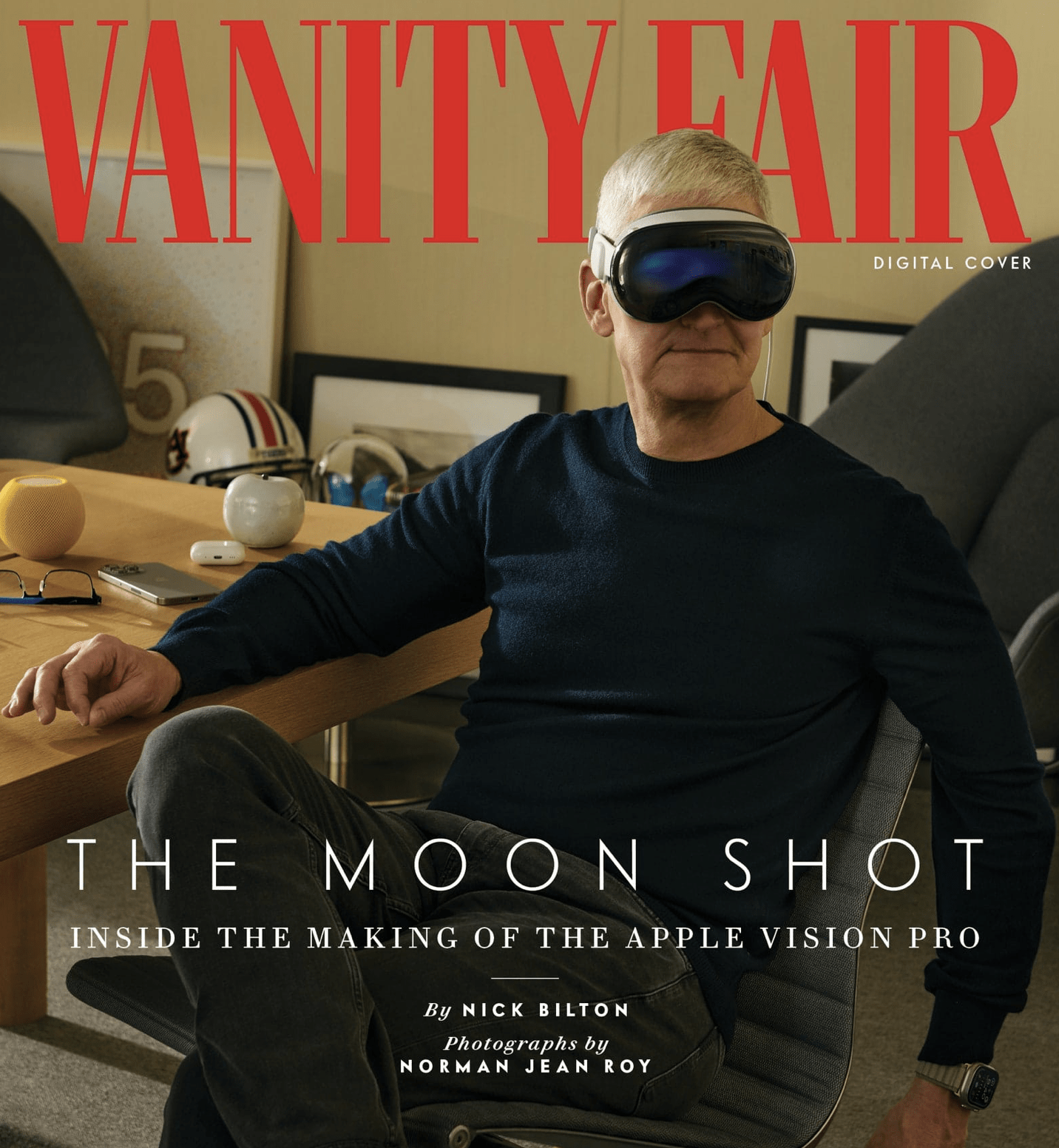 Тим Кук появился в Apple Vision Pro для журнала Vanity Fair