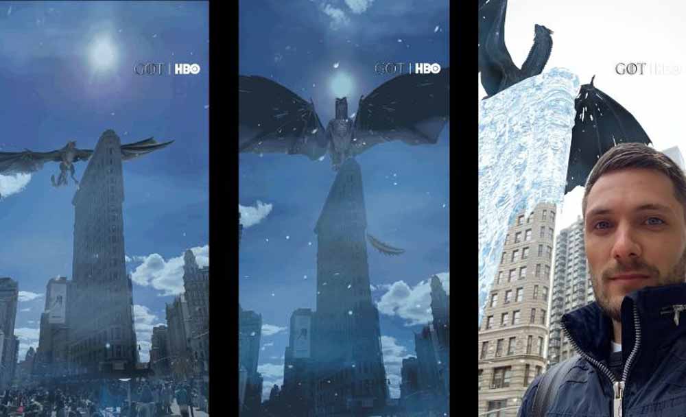 Дополненная реальность: Ледяной дракон из «Игры престолов» вторгается в Нью-Йорк
