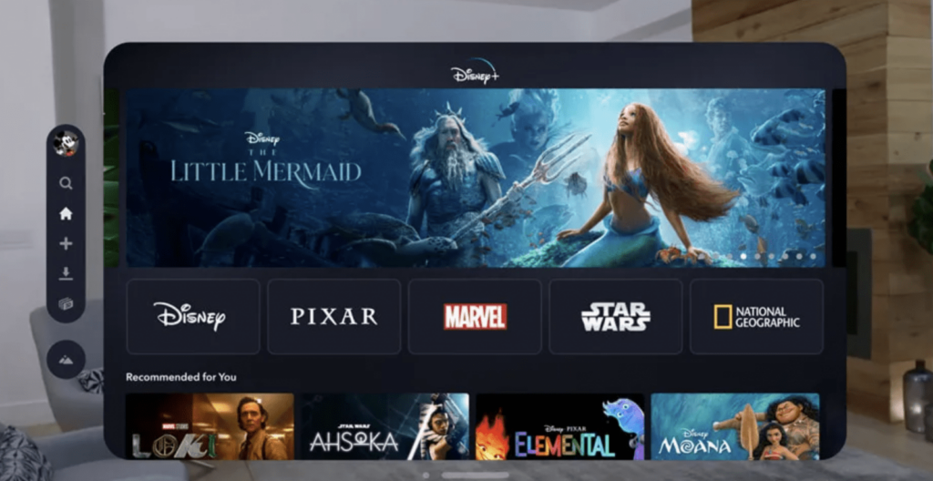 Apple Vision Pro предложит четыре среды для подписчиков Disney+