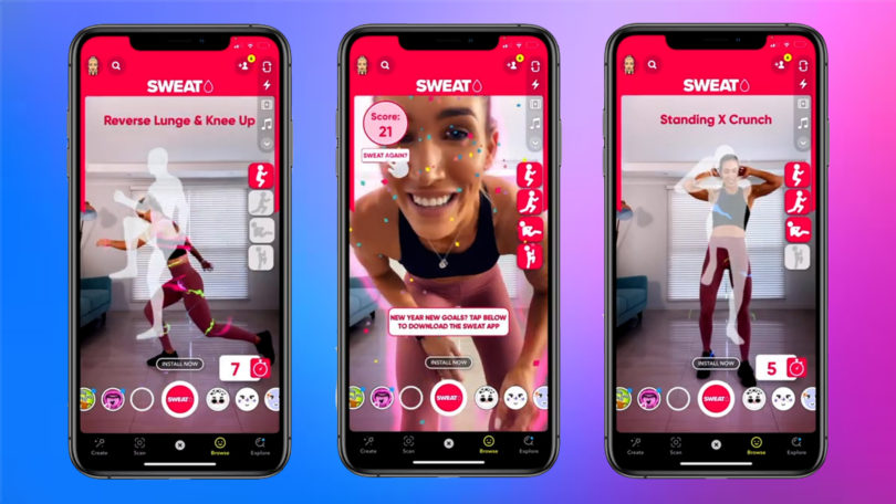 AR-линза для фитнеса в Snapchat