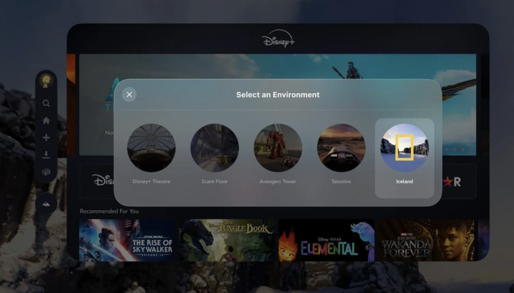 Disney+ запускает новую иммерсивную среду для Apple Vision Pro