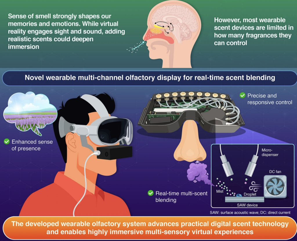 В Японии разработано носимое устройство для передачи восьми запахов в виртуальной реальности