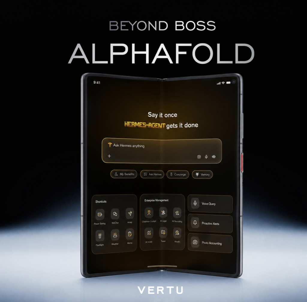 Vertu представила Alphafold — складной смартфон с ИИ-агентом Hermes для топ-менеджеров